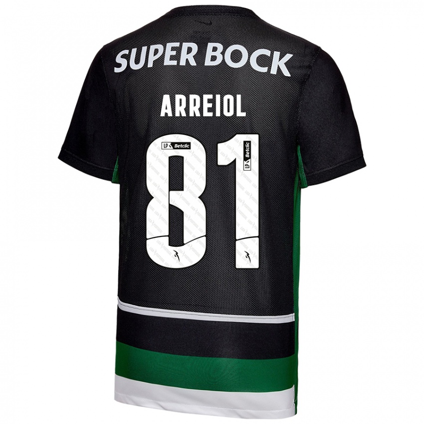 Kinder Henrique Arreiol #81 Schwarz Weiß Grün Heimtrikot Trikot 2024/25 T-Shirt