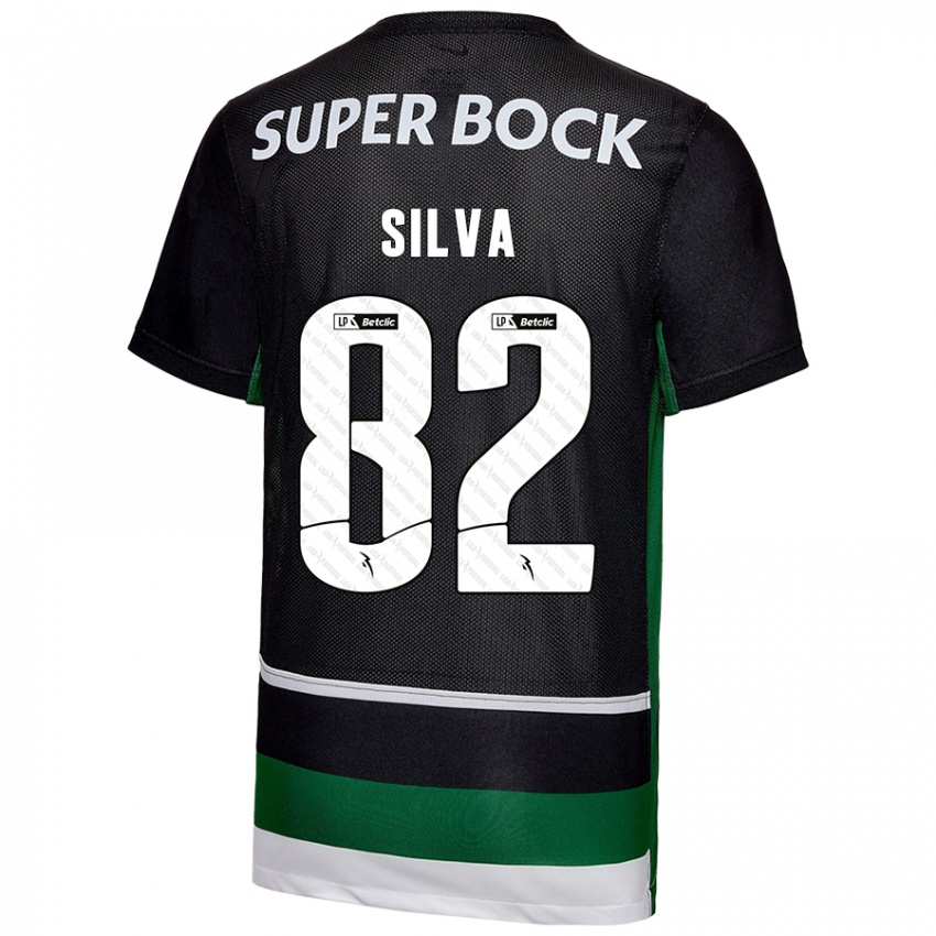 Kinder Gabriel Silva #82 Schwarz Weiß Grün Heimtrikot Trikot 2024/25 T-Shirt