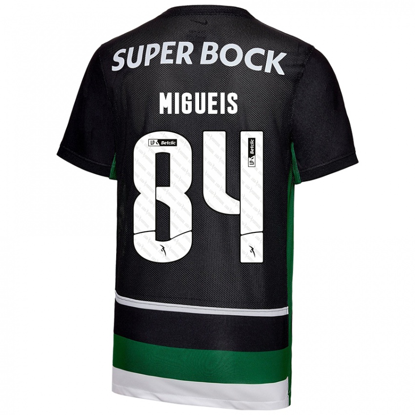 Kinder Pedro Miguéis #84 Schwarz Weiß Grün Heimtrikot Trikot 2024/25 T-Shirt