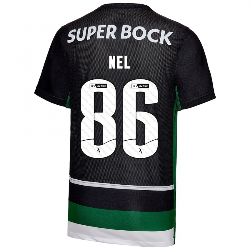 Kinder Rafael Nel #86 Schwarz Weiß Grün Heimtrikot Trikot 2024/25 T-Shirt