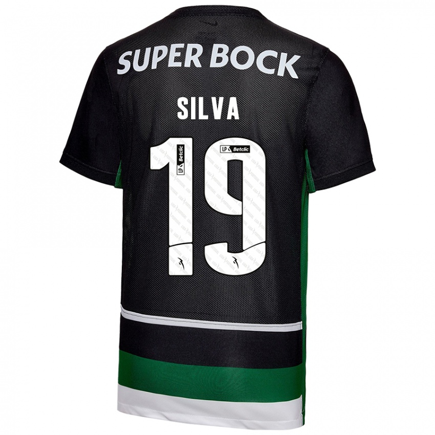 Kinder Diana Silva #19 Schwarz Weiß Grün Heimtrikot Trikot 2024/25 T-Shirt