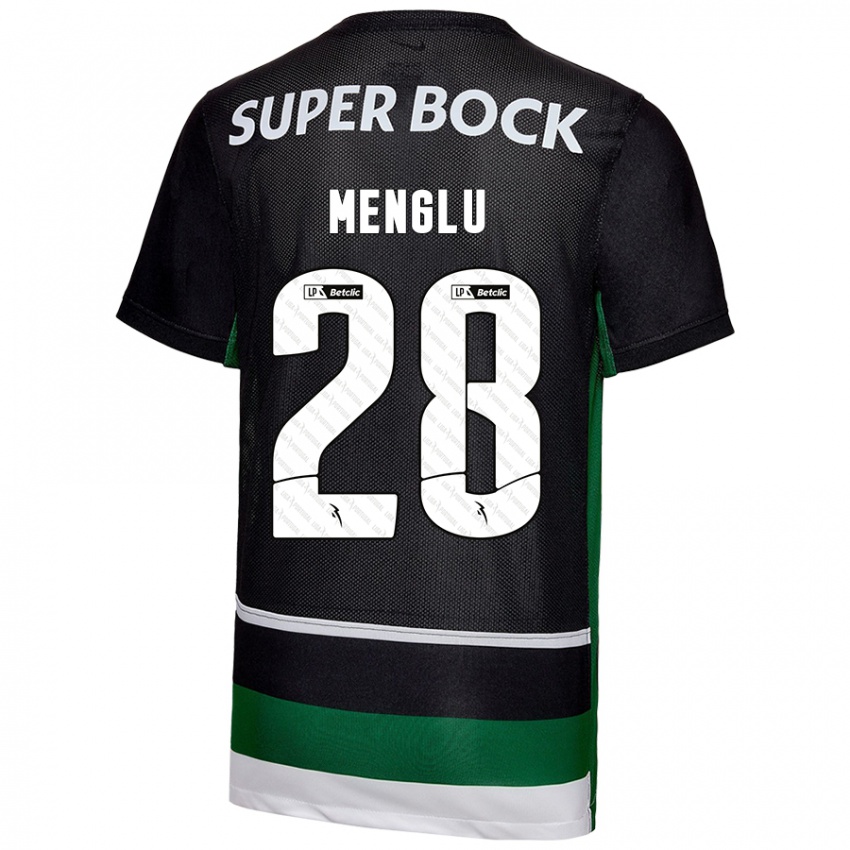 Kinder Shen Menglu #28 Schwarz Weiß Grün Heimtrikot Trikot 2024/25 T-Shirt