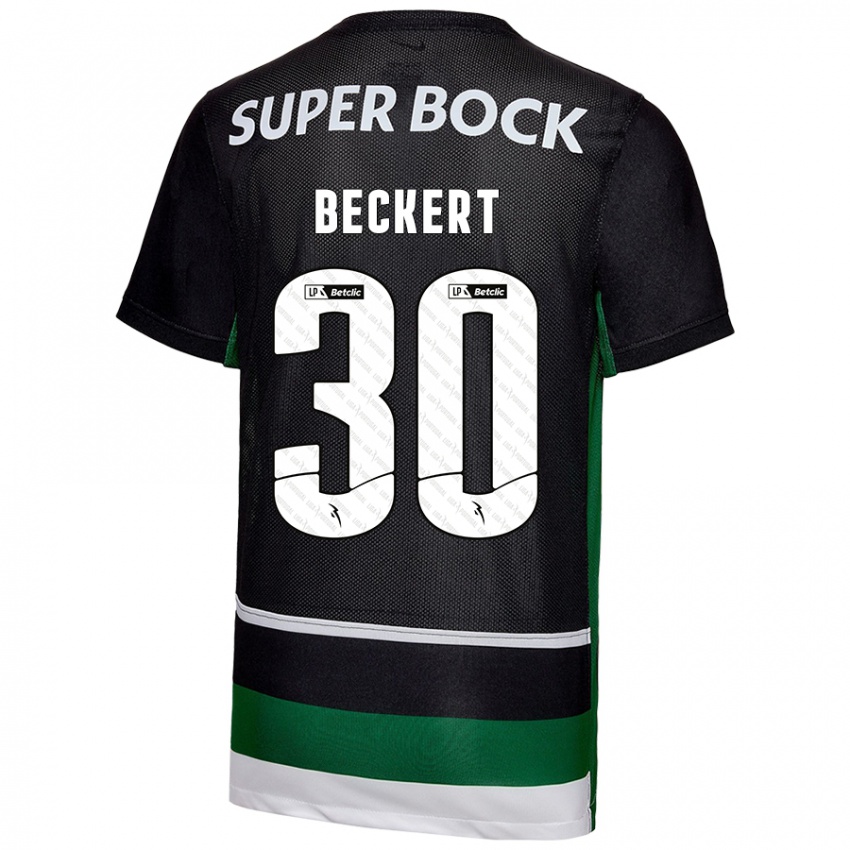 Kinder Carolina Beckert #30 Schwarz Weiß Grün Heimtrikot Trikot 2024/25 T-Shirt