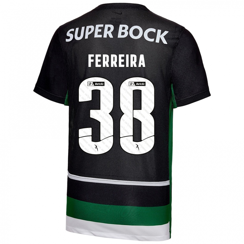 Kinder Marta Ferreira #38 Schwarz Weiß Grün Heimtrikot Trikot 2024/25 T-Shirt