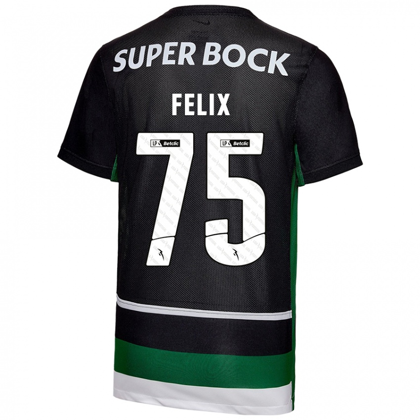 Kinder Vando Félix #75 Schwarz Weiß Grün Heimtrikot Trikot 2024/25 T-Shirt