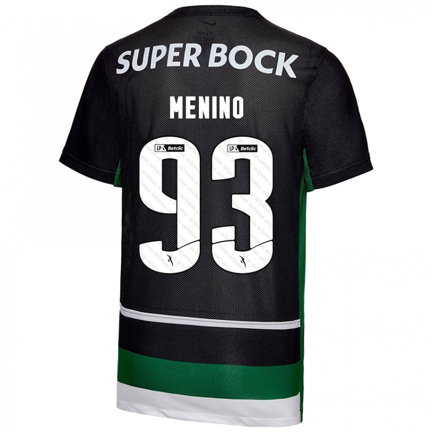 Kinder Miguel Menino #93 Schwarz Weiß Grün Heimtrikot Trikot 2024/25 T-Shirt