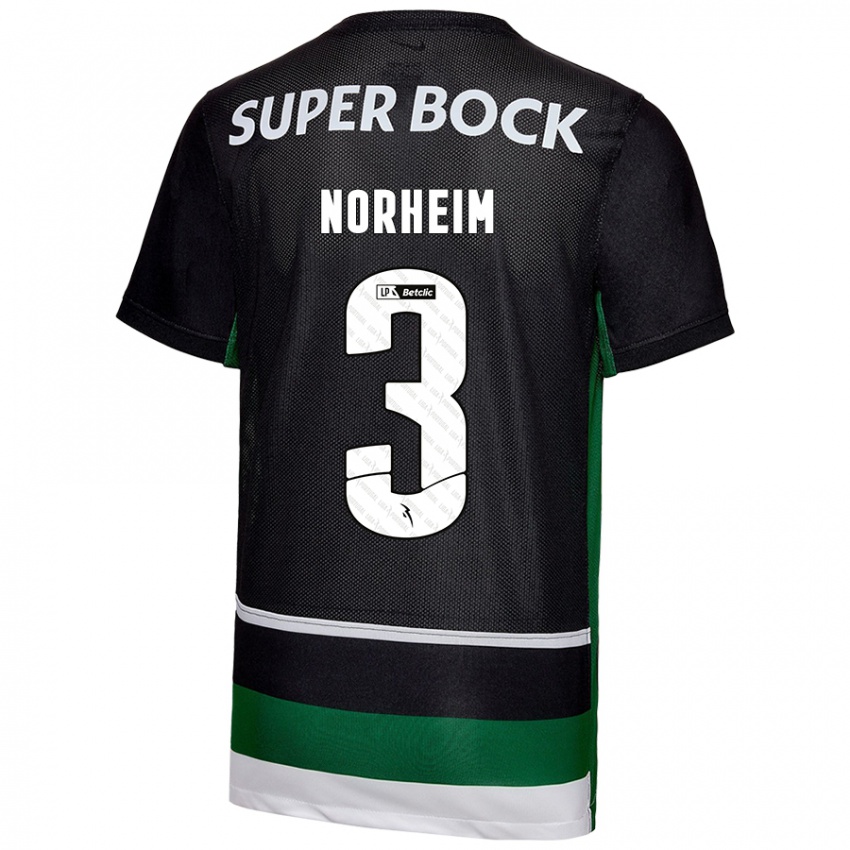 Kinder Andrea Norheim #3 Schwarz Weiß Grün Heimtrikot Trikot 2024/25 T-Shirt