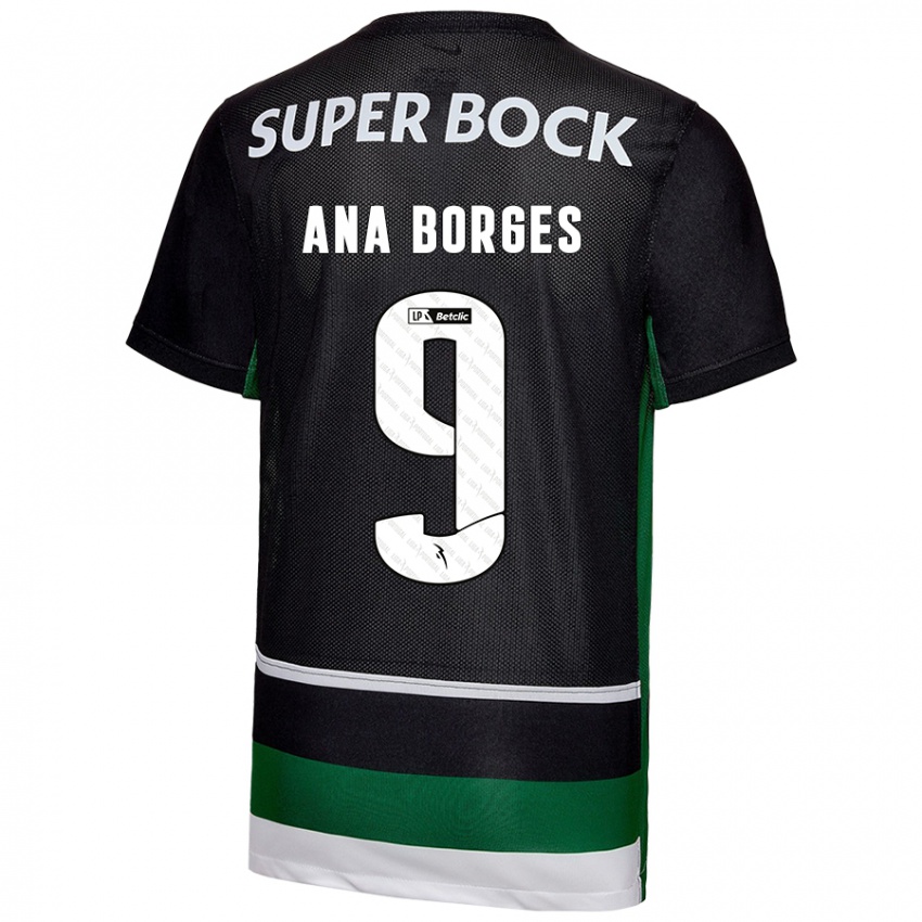 Kinder Ana Catarina Marques Borges #9 Schwarz Weiß Grün Heimtrikot Trikot 2024/25 T-Shirt