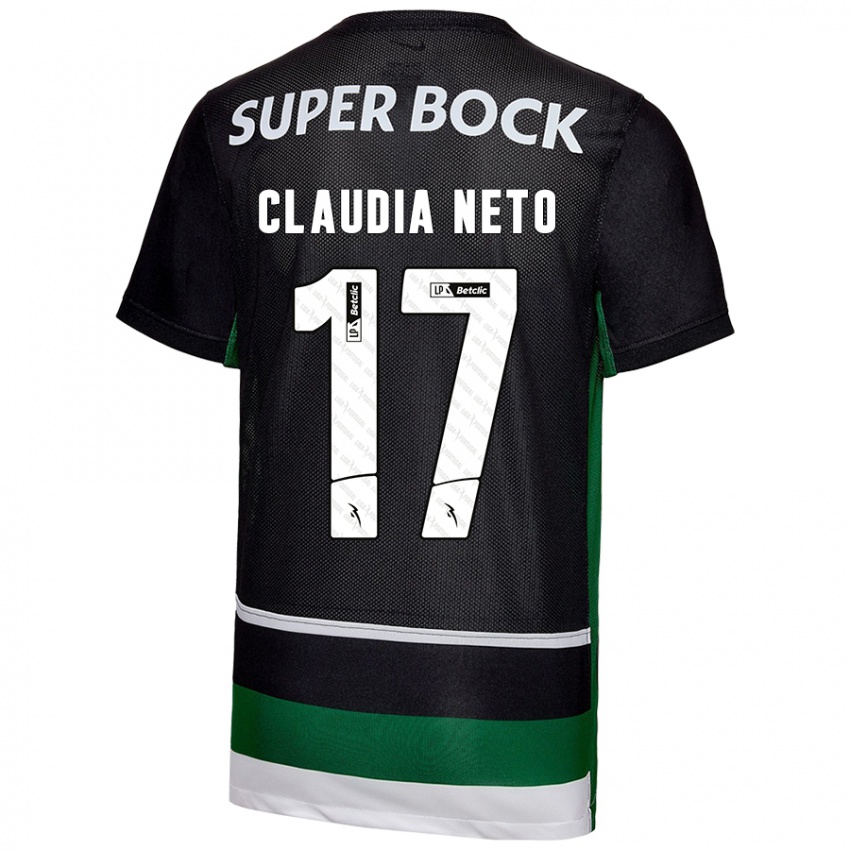 Kinder Cláudia Teresa Pires Neto #17 Schwarz Weiß Grün Heimtrikot Trikot 2024/25 T-Shirt