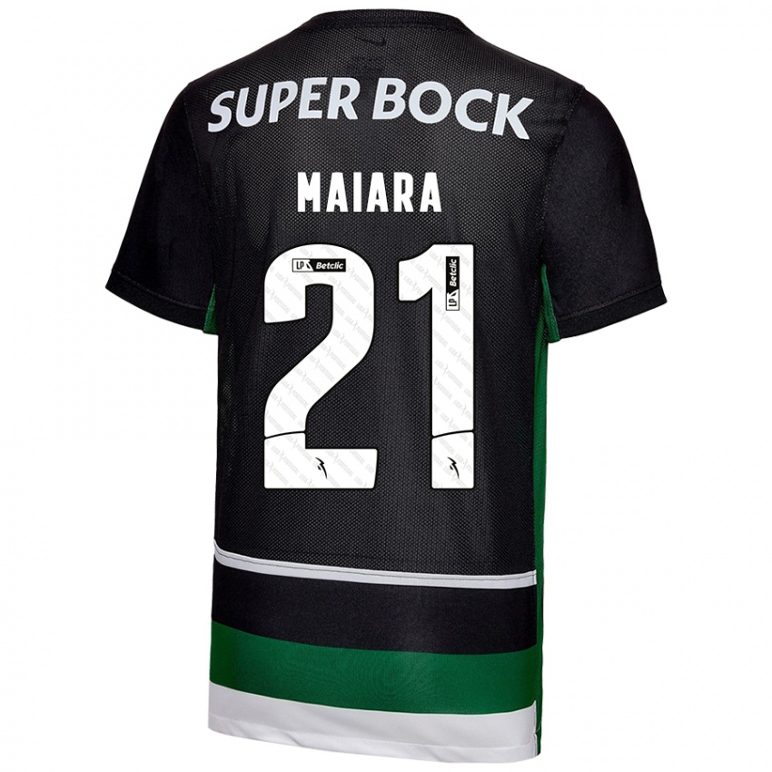 Kinder Maiara Carolina Niehues #21 Schwarz Weiß Grün Heimtrikot Trikot 2024/25 T-Shirt