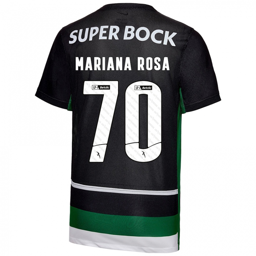 Kinder Mariana Silva Pinto Vilaça Da Rosa #70 Schwarz Weiß Grün Heimtrikot Trikot 2024/25 T-Shirt