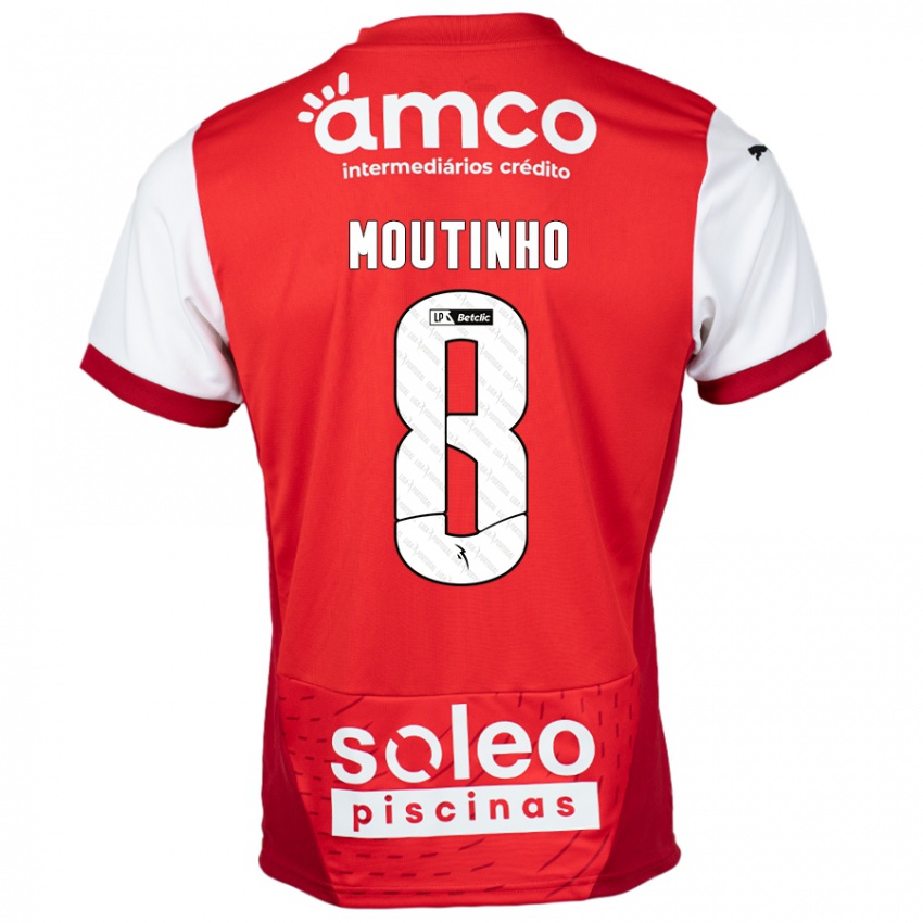 Kinder João Moutinho #8 Rot Weiß Heimtrikot Trikot 2024/25 T-Shirt