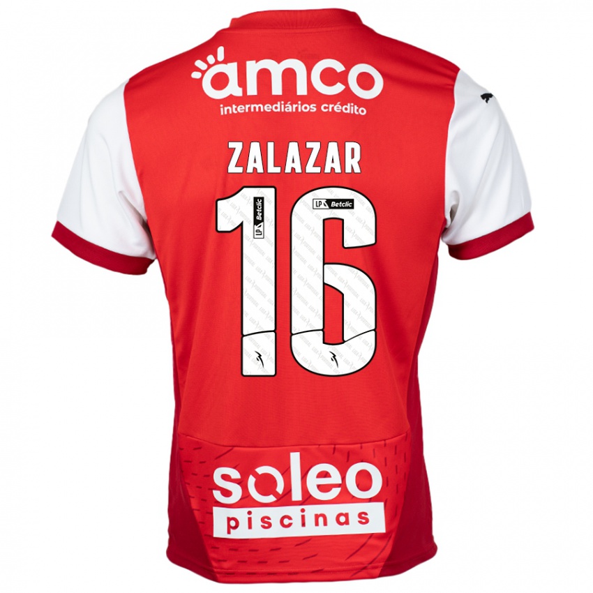 Kinder Rodrigo Zalazar #16 Rot Weiß Heimtrikot Trikot 2024/25 T-Shirt