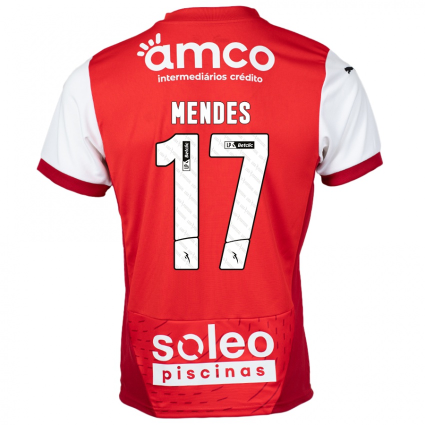 Kinder Joe Mendes #17 Rot Weiß Heimtrikot Trikot 2024/25 T-Shirt