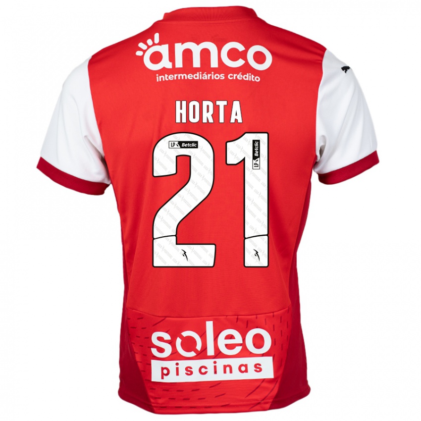 Kinder Ricardo Horta #21 Rot Weiß Heimtrikot Trikot 2024/25 T-Shirt