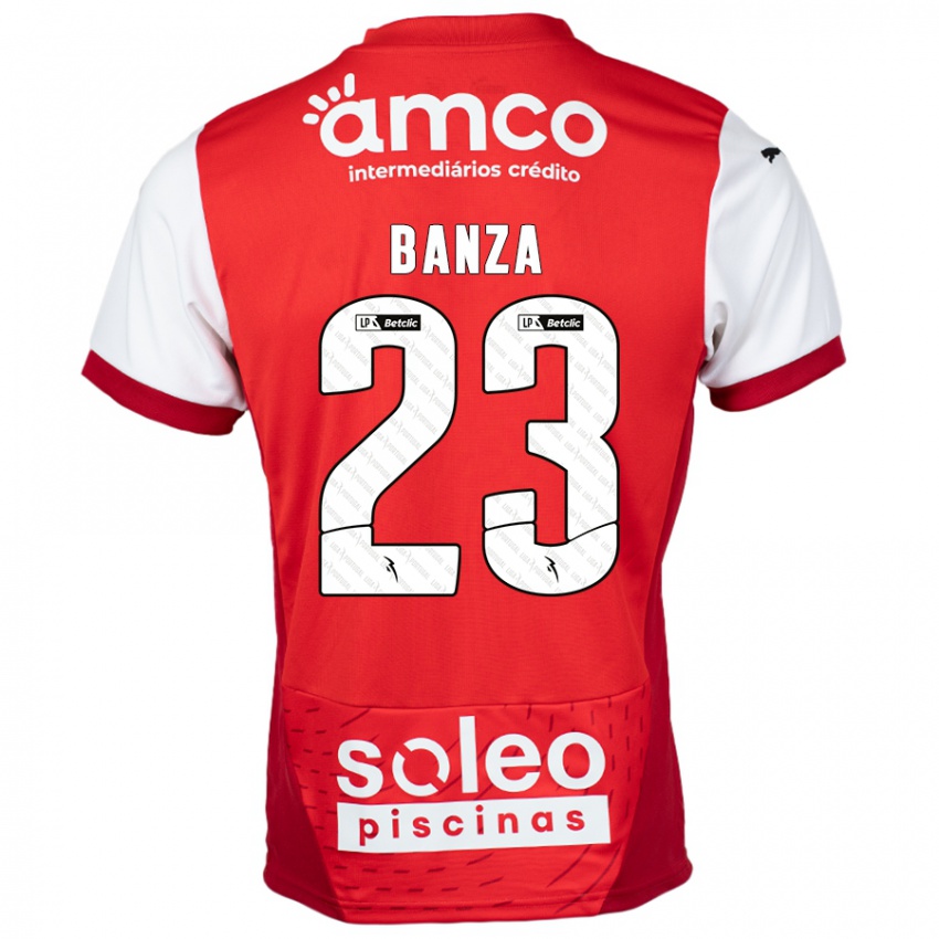 Kinder Simon Banza #23 Rot Weiß Heimtrikot Trikot 2024/25 T-Shirt