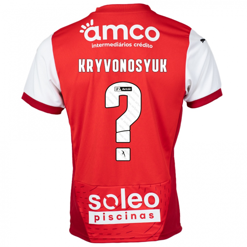 Kinder Leonardo Kryvonosyuk #0 Rot Weiß Heimtrikot Trikot 2024/25 T-Shirt