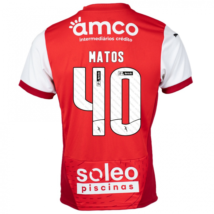 Kinder João Matos #40 Rot Weiß Heimtrikot Trikot 2024/25 T-Shirt