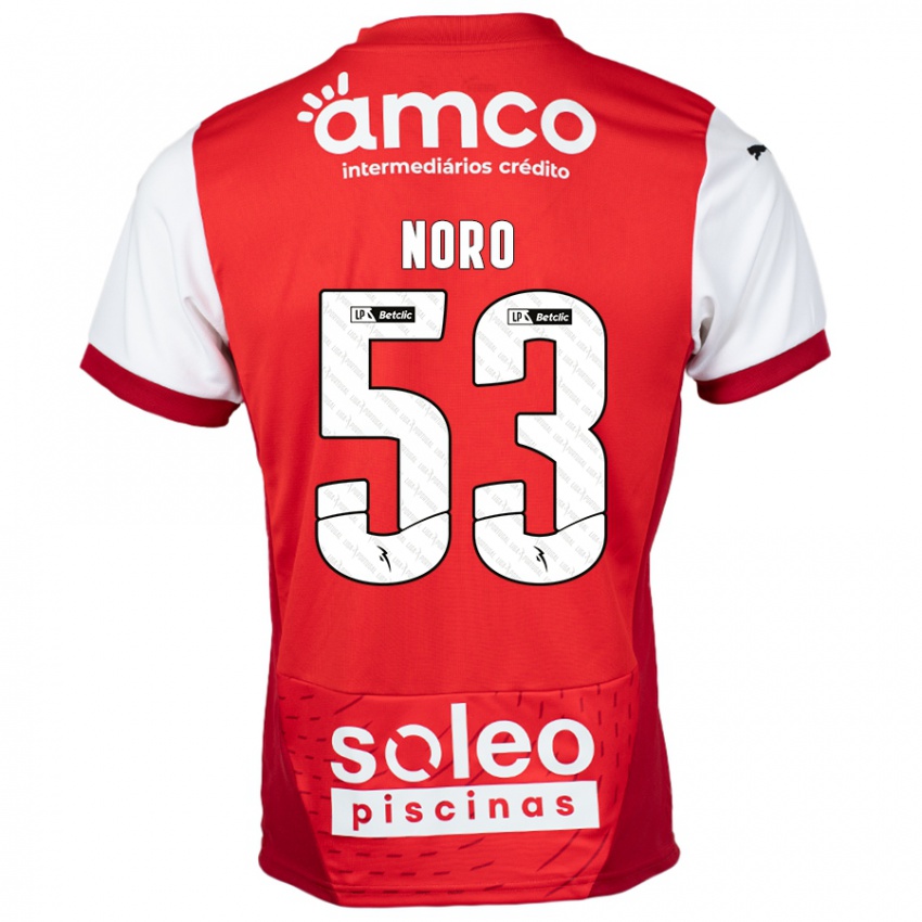 Kinder Jonatás Noro #53 Rot Weiß Heimtrikot Trikot 2024/25 T-Shirt