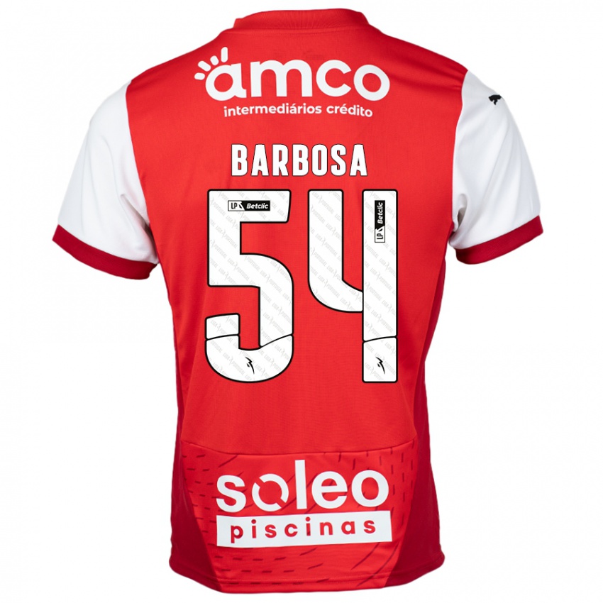 Kinder Guilherme Barbosa #54 Rot Weiß Heimtrikot Trikot 2024/25 T-Shirt