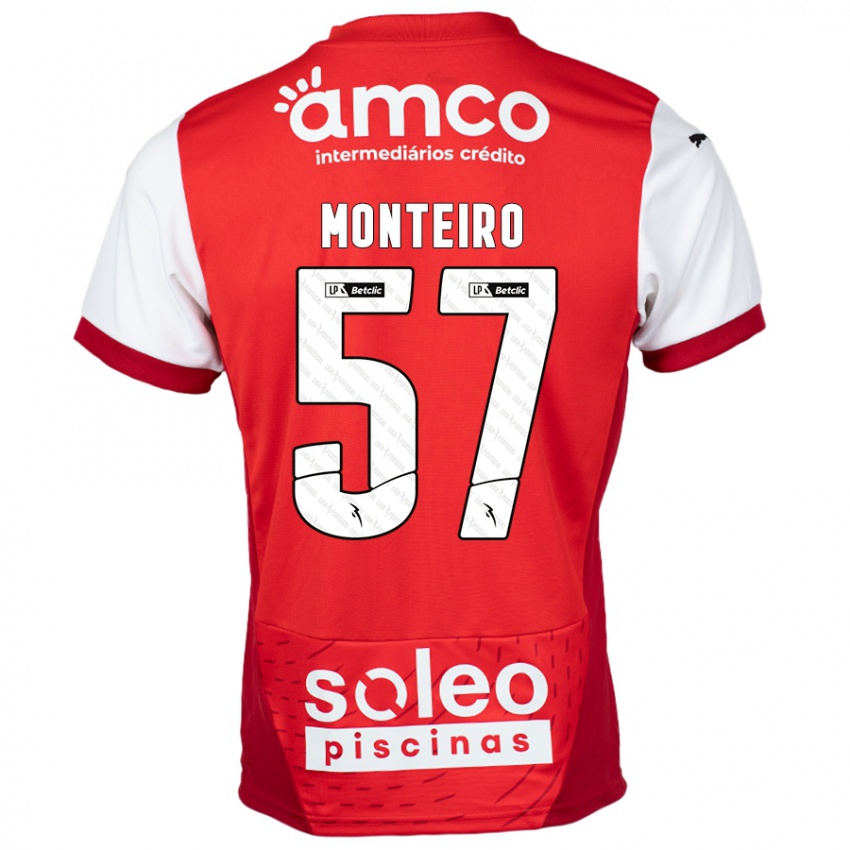 Kinder Jordan Monteiro #57 Rot Weiß Heimtrikot Trikot 2024/25 T-Shirt