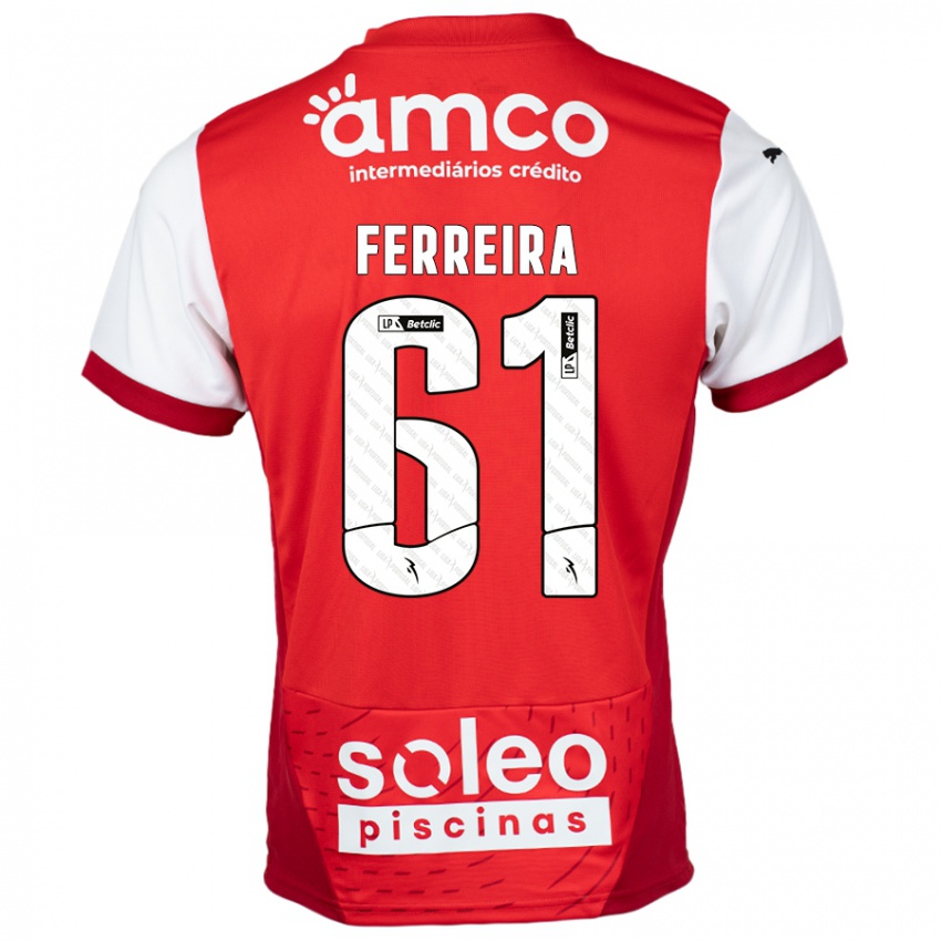 Kinder Tiago Ferreira #61 Rot Weiß Heimtrikot Trikot 2024/25 T-Shirt