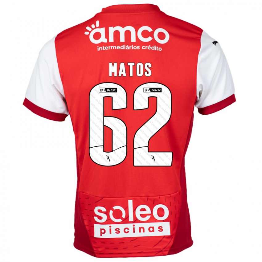 Kinder Nuno Matos #62 Rot Weiß Heimtrikot Trikot 2024/25 T-Shirt