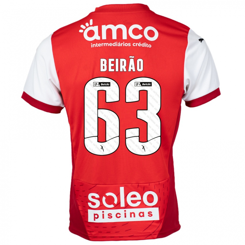 Kinder Rodrigo Beirão #63 Rot Weiß Heimtrikot Trikot 2024/25 T-Shirt