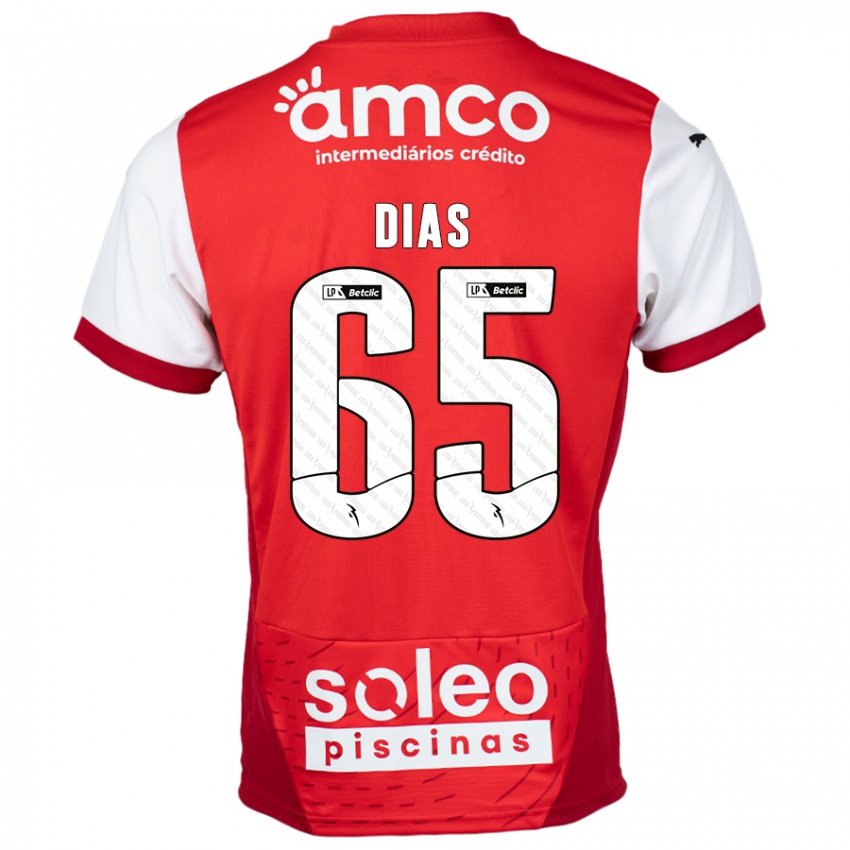 Kinder Leandro Dias #65 Rot Weiß Heimtrikot Trikot 2024/25 T-Shirt