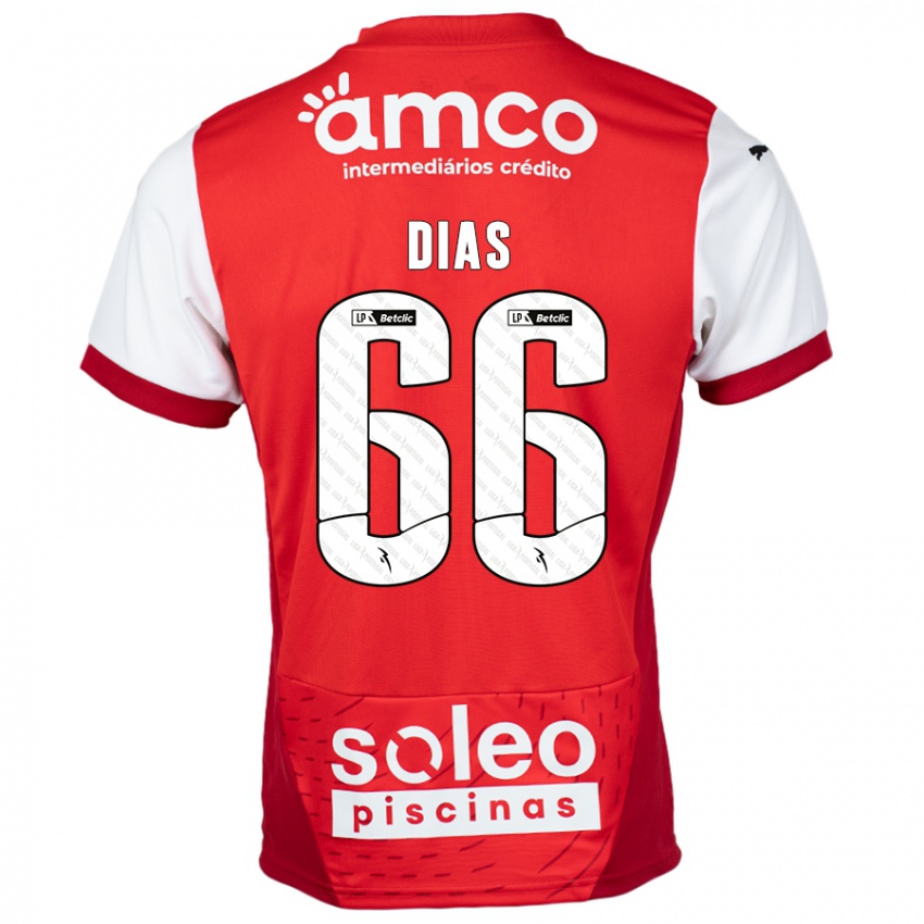 Kinder Gonçalo Dias #66 Rot Weiß Heimtrikot Trikot 2024/25 T-Shirt