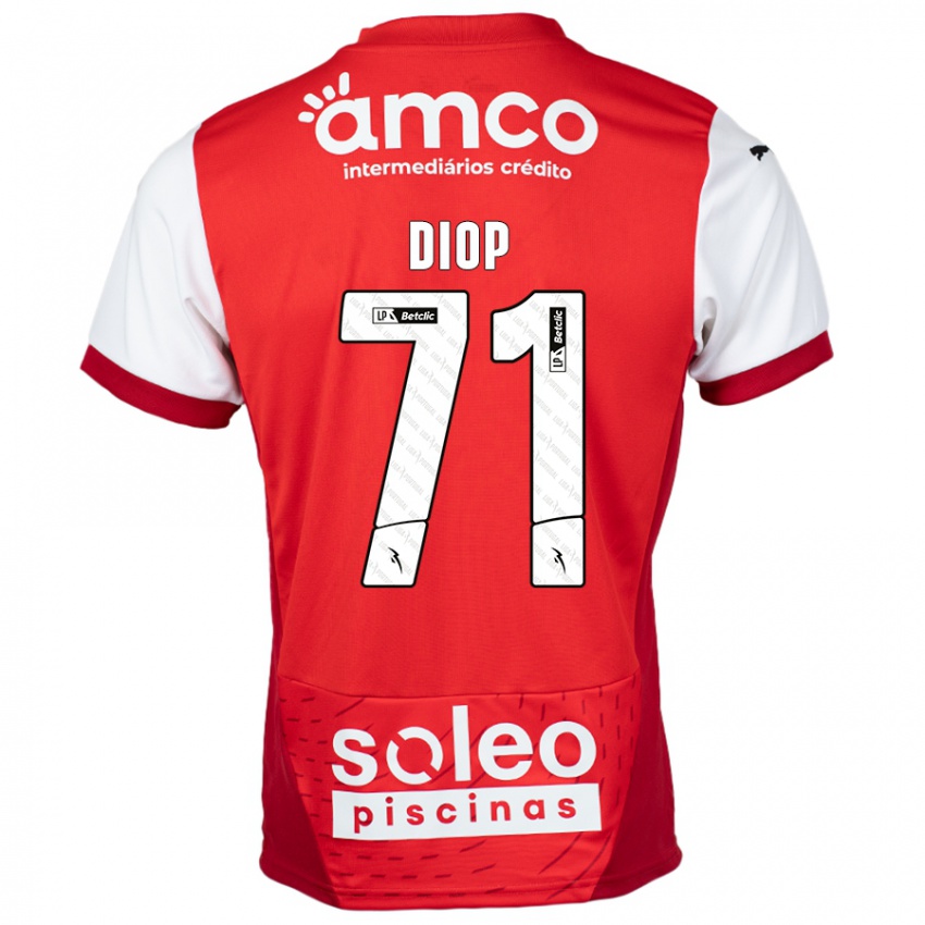 Kinder Mamadou Diop #71 Rot Weiß Heimtrikot Trikot 2024/25 T-Shirt