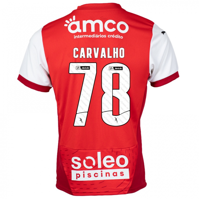 Kinder João Carvalho #78 Rot Weiß Heimtrikot Trikot 2024/25 T-Shirt