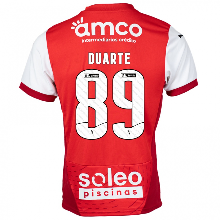 Kinder Afonso Duarte #89 Rot Weiß Heimtrikot Trikot 2024/25 T-Shirt