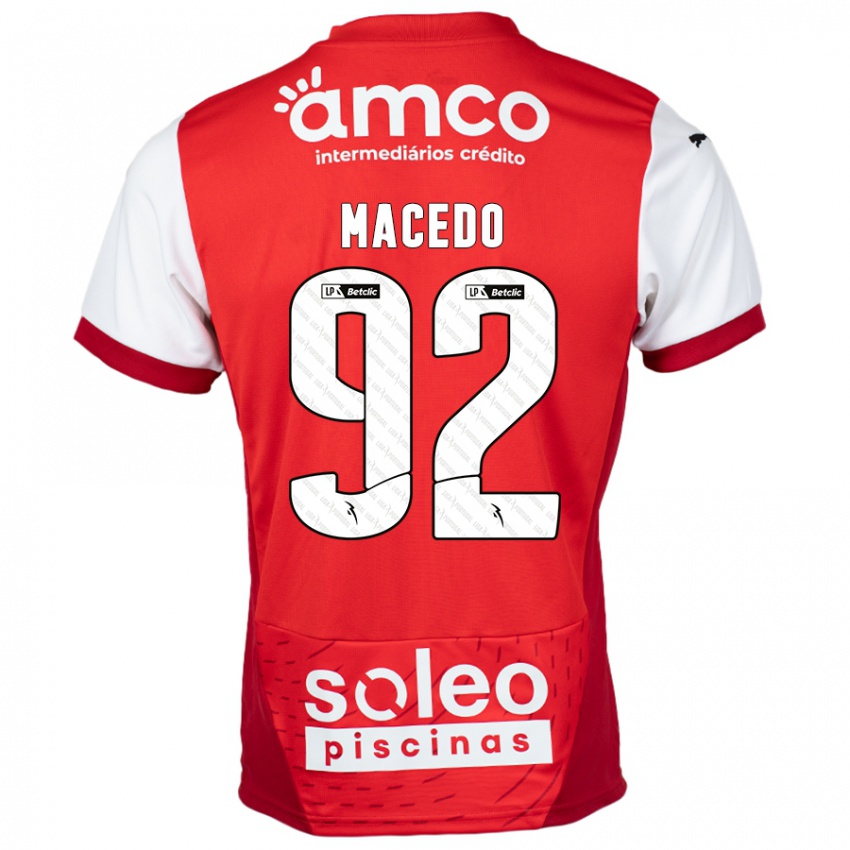 Kinder Rodrigo Macedo #92 Rot Weiß Heimtrikot Trikot 2024/25 T-Shirt