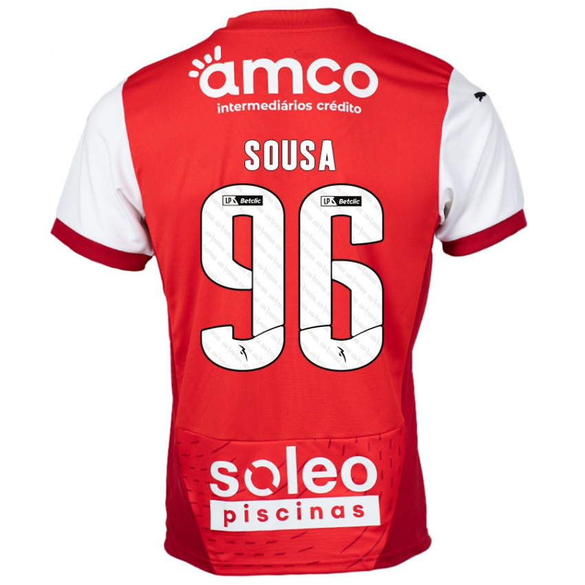 Kinder Afonso Sousa #96 Rot Weiß Heimtrikot Trikot 2024/25 T-Shirt