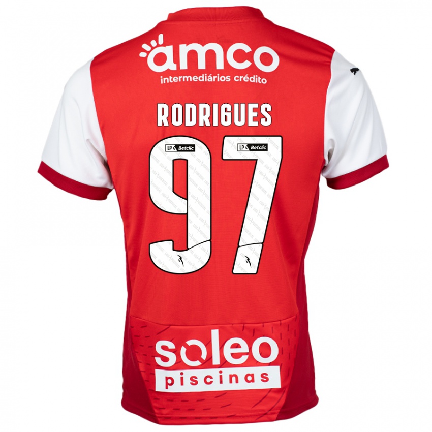 Kinder Dinis Rodrigues #97 Rot Weiß Heimtrikot Trikot 2024/25 T-Shirt