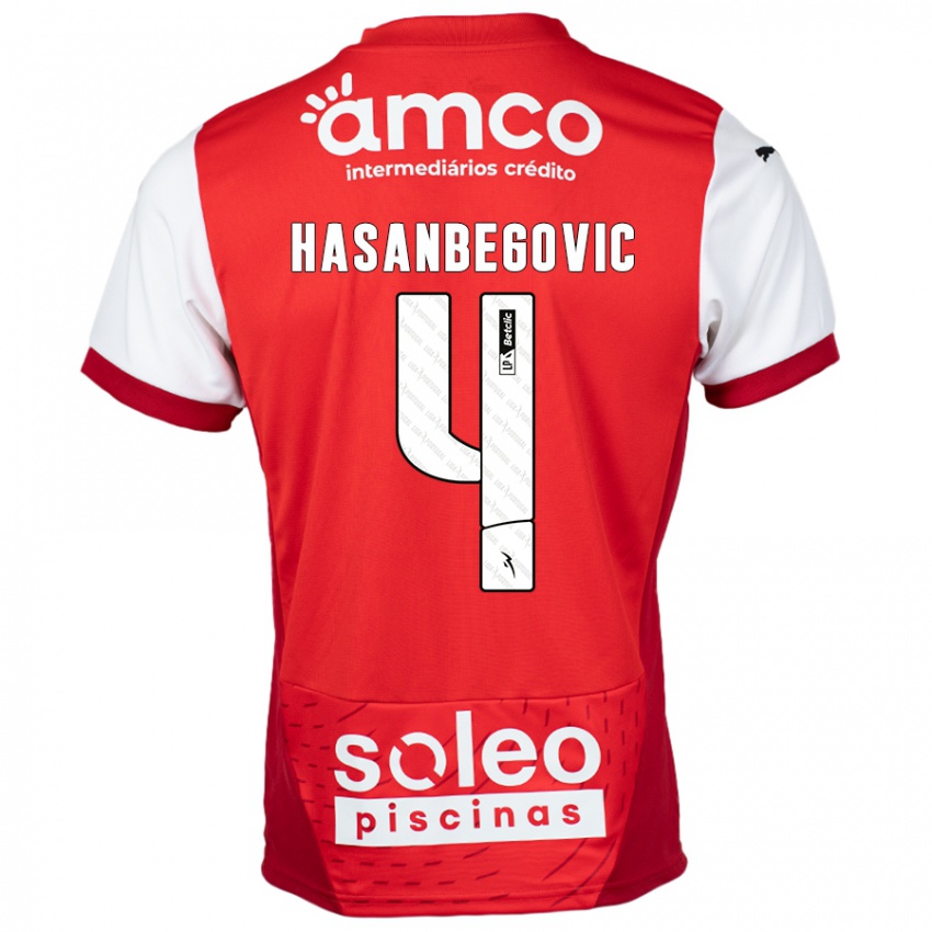 Kinder Melisa Hasanbegović #4 Rot Weiß Heimtrikot Trikot 2024/25 T-Shirt