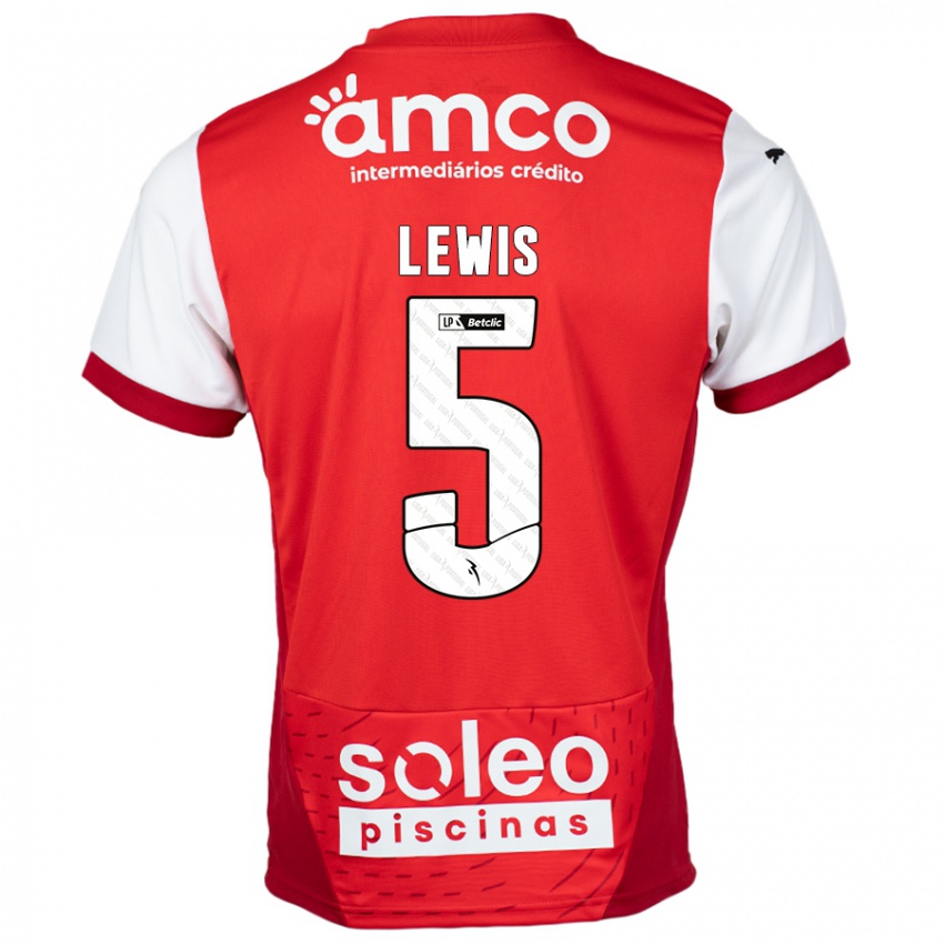 Kinder Leah Lewis #5 Rot Weiß Heimtrikot Trikot 2024/25 T-Shirt