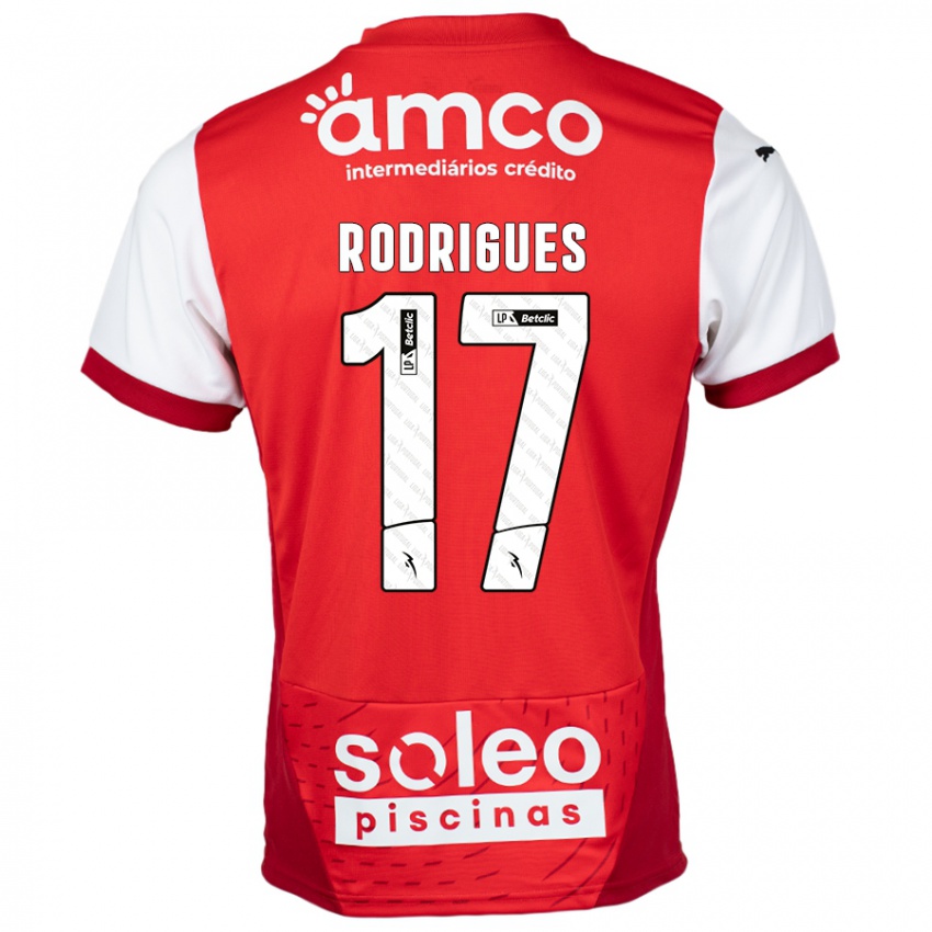 Kinder Tânia Rodrigues #17 Rot Weiß Heimtrikot Trikot 2024/25 T-Shirt