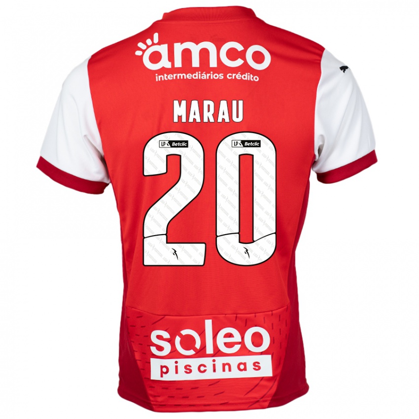 Kinder Madalena Marau #20 Rot Weiß Heimtrikot Trikot 2024/25 T-Shirt