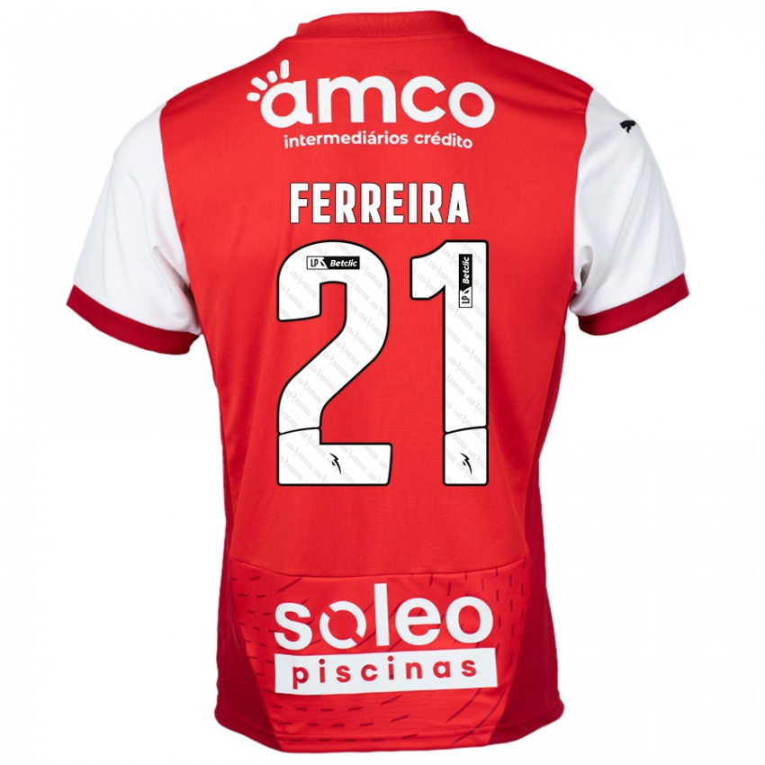 Kinder Ana Carolina Ferreira #21 Rot Weiß Heimtrikot Trikot 2024/25 T-Shirt