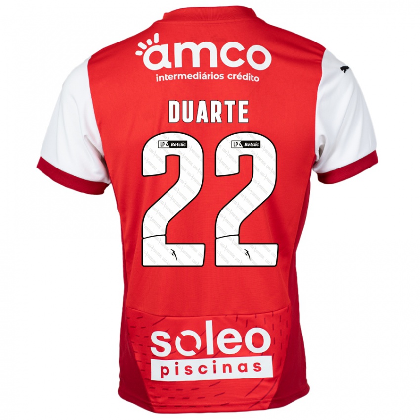 Kinder Vânia Duarte #22 Rot Weiß Heimtrikot Trikot 2024/25 T-Shirt