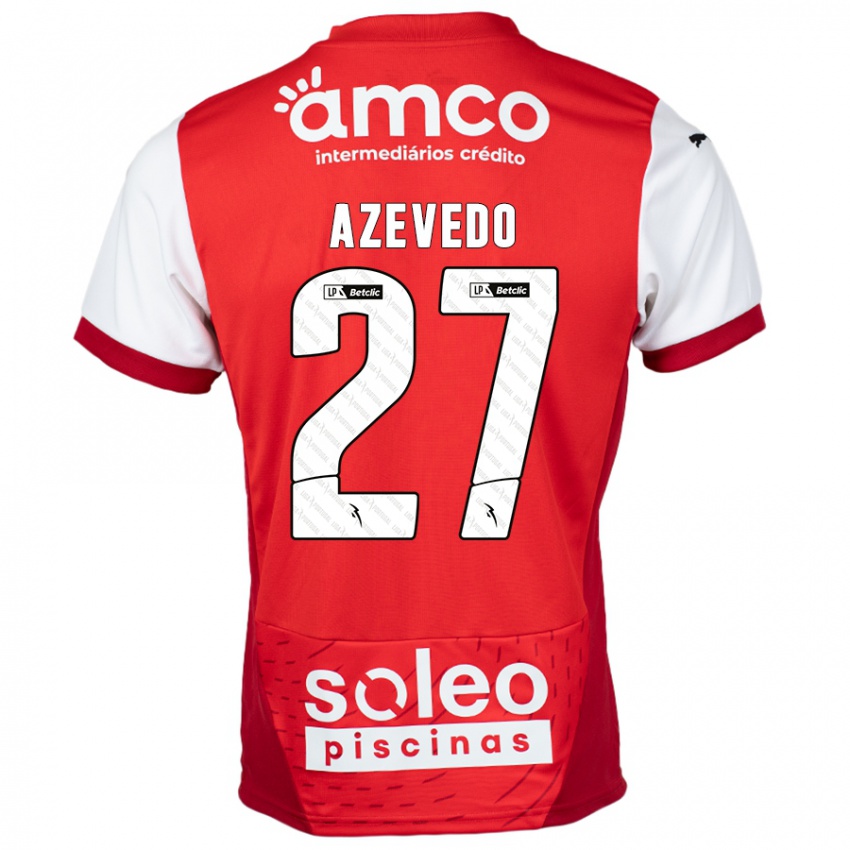 Kinder Mariana Azevedo #27 Rot Weiß Heimtrikot Trikot 2024/25 T-Shirt