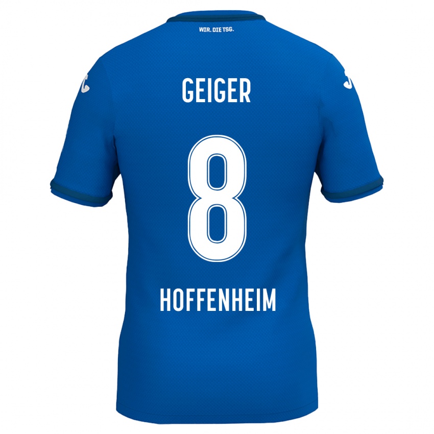 Kinder Dennis Geiger #8 Königsblau Heimtrikot Trikot 2024/25 T-Shirt