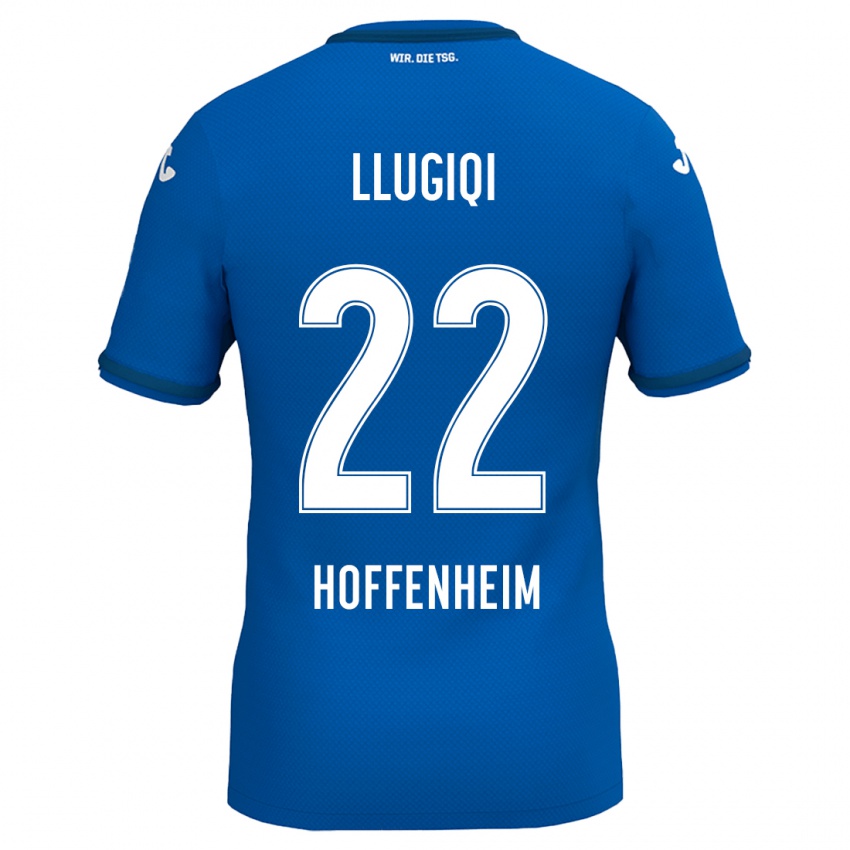 Kinder Arian Llugiqi #22 Königsblau Heimtrikot Trikot 2024/25 T-Shirt