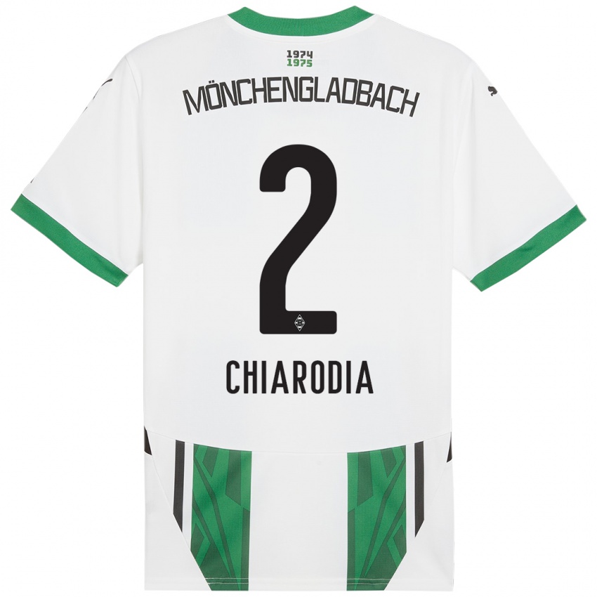 Kinder Fabio Chiarodia #2 Weiß Grün Heimtrikot Trikot 2024/25 T-Shirt