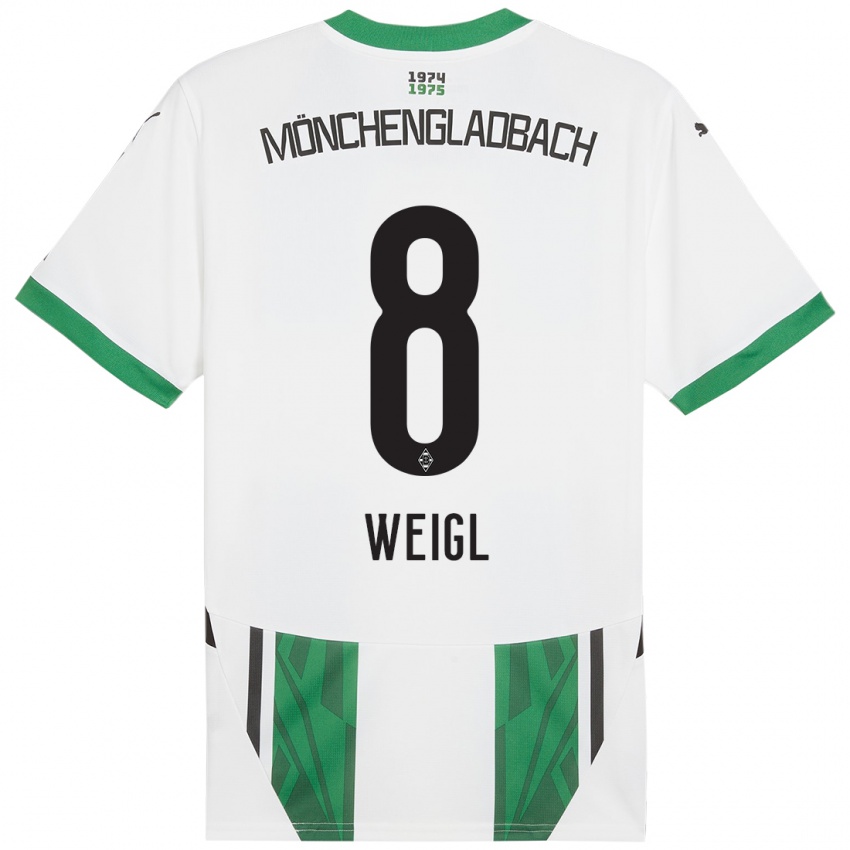 Kinder Julian Weigl #8 Weiß Grün Heimtrikot Trikot 2024/25 T-Shirt