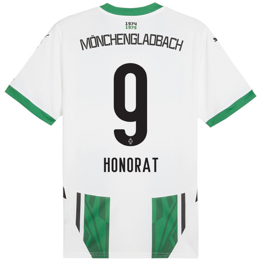 Kinder Franck Honorat #9 Weiß Grün Heimtrikot Trikot 2024/25 T-Shirt