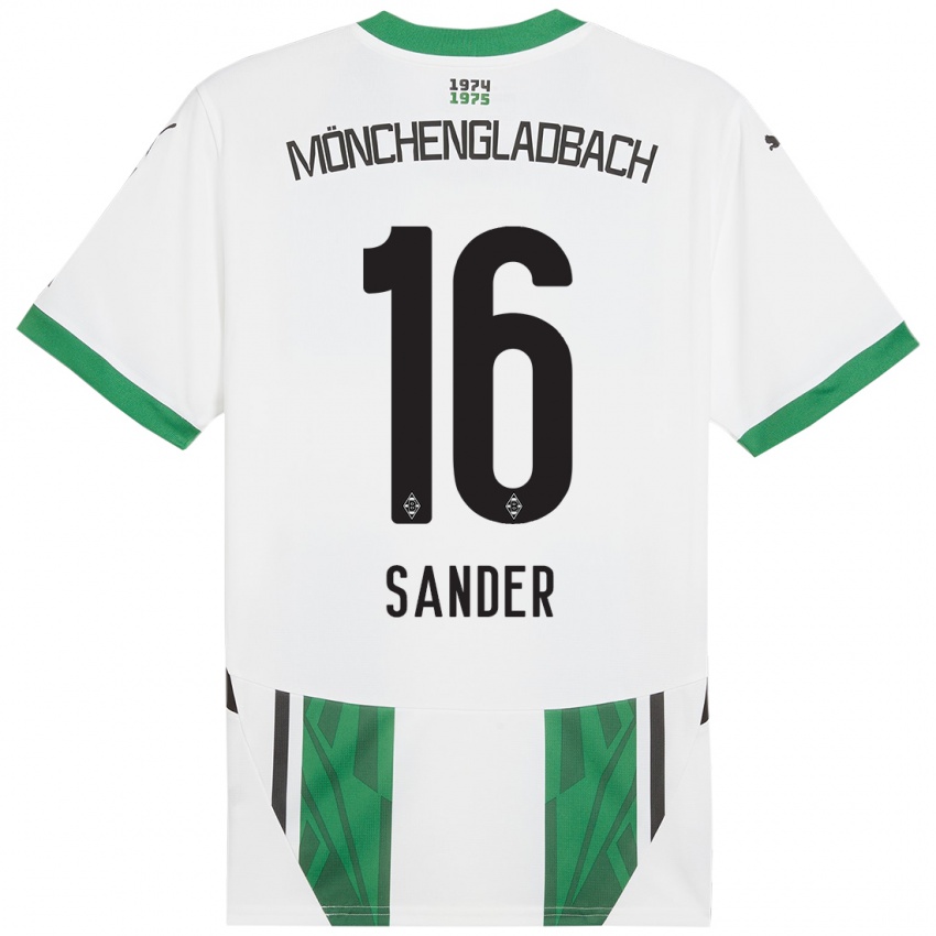 Kinder Philipp Sander #16 Weiß Grün Heimtrikot Trikot 2024/25 T-Shirt