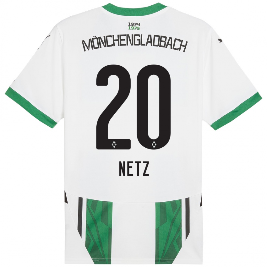 Kinder Luca Netz #20 Weiß Grün Heimtrikot Trikot 2024/25 T-Shirt